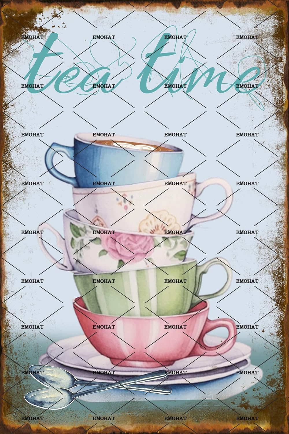 Coffee Tea Poster - Placa de Metal Estilo Vintage para