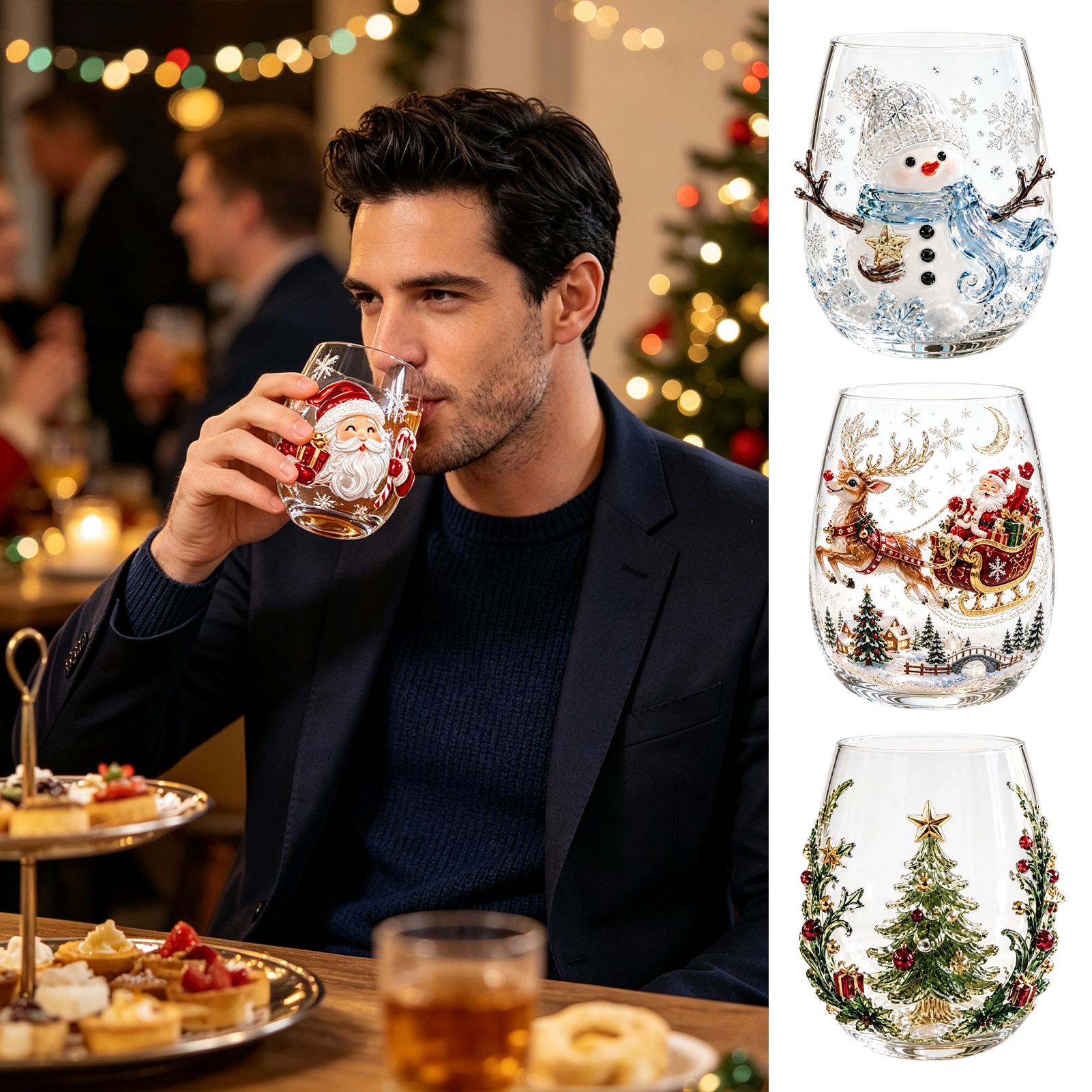 Coffee Tea Festival - Canecas de vidro de Natal com