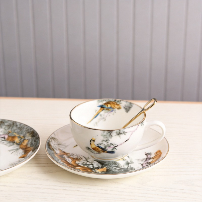 Coffee Tea Love - Conjunto de Xícara e Prato de