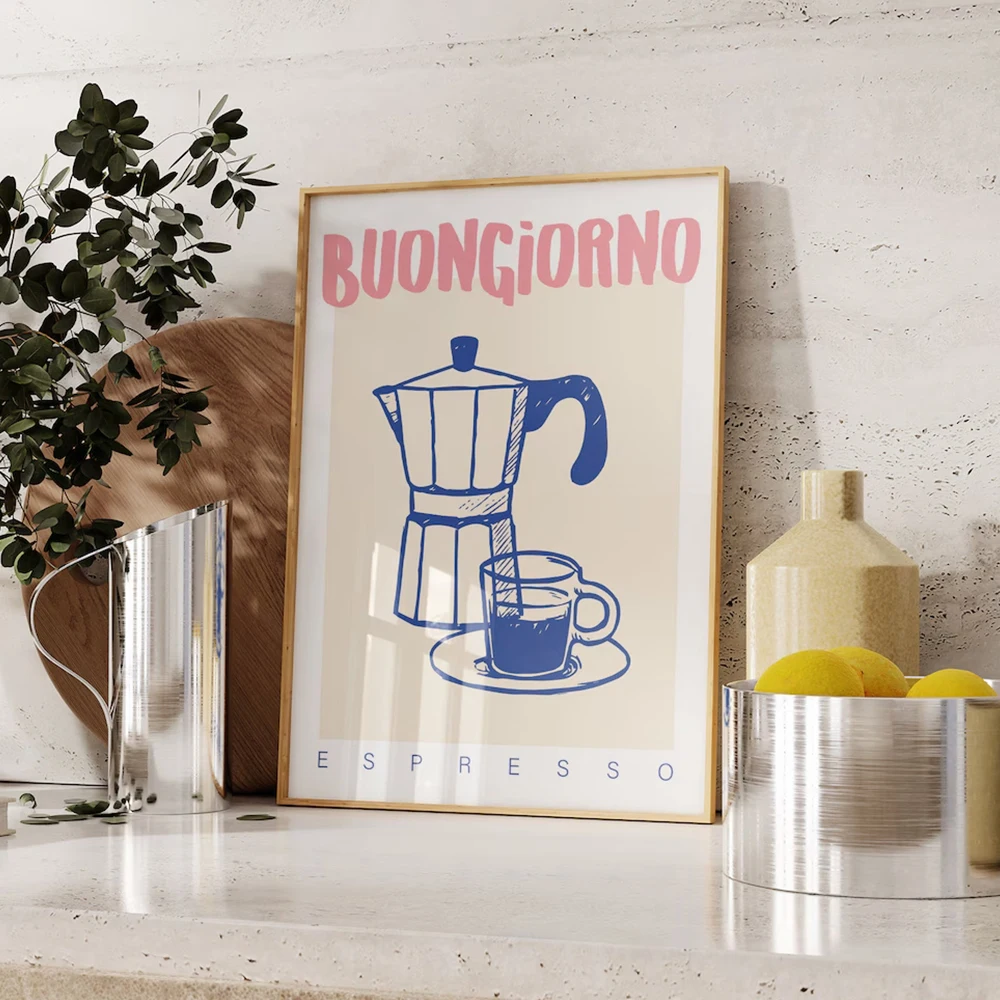 Coffee Tea Poster - Moderno café espresso arte da parede