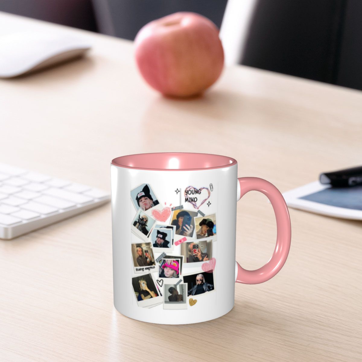Young Tea Coffee - Caneca Divertida de Cerâmica com Colagem