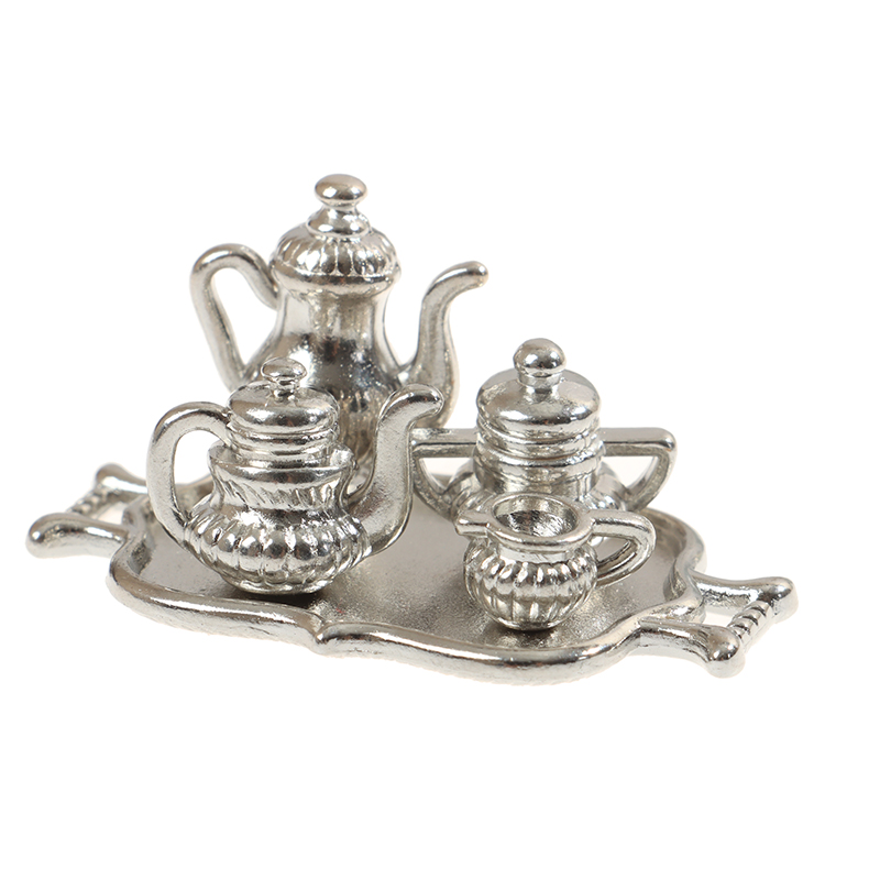 Young Tea Coffee - Casa de bonecas miniatura prata metal