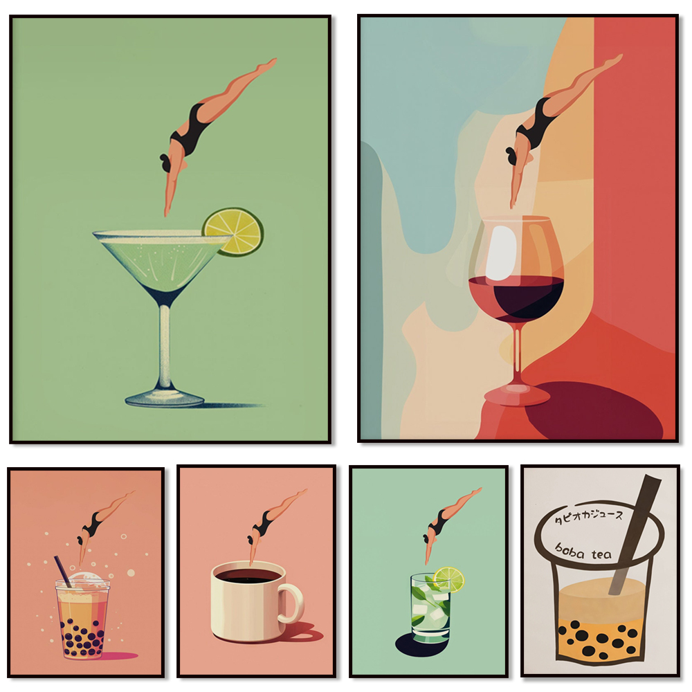 Coffee Tea Poster - Arte de parede de vinho, gin