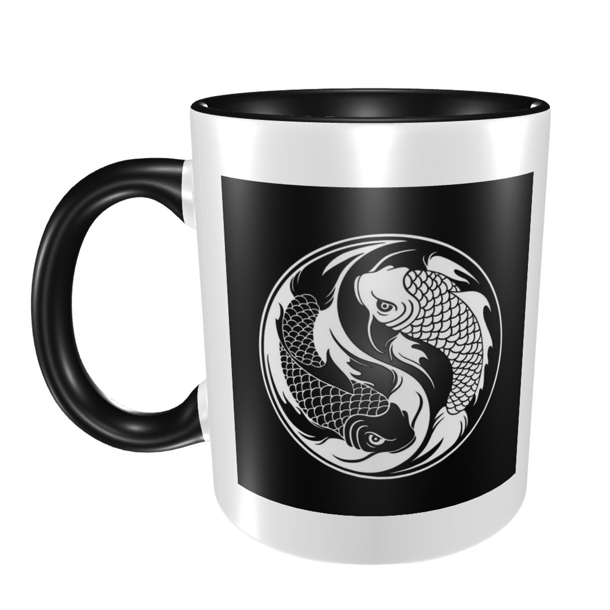 Coffee Tea Yin Yang - Caneca de peixe yin yang koi