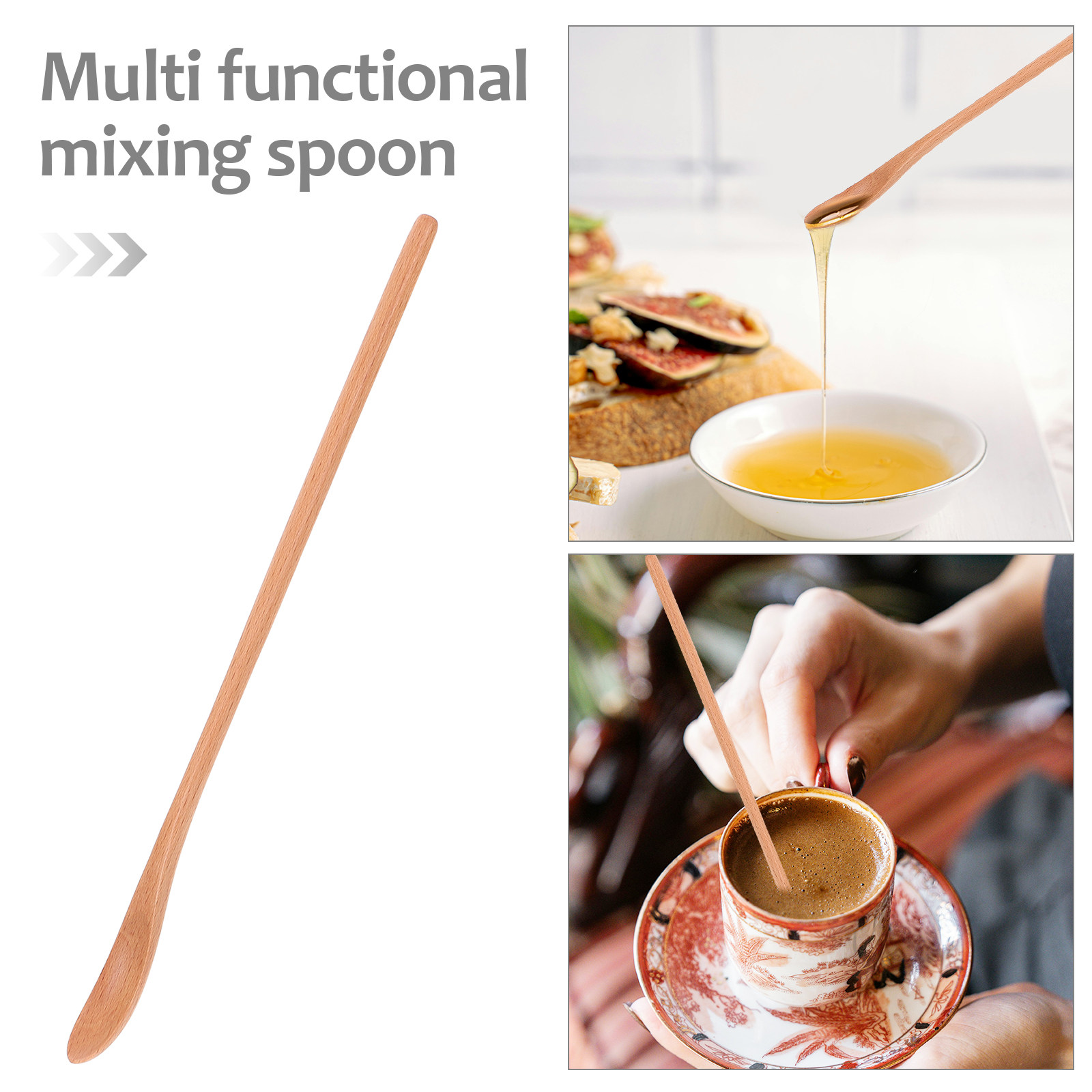 Colher de madeira com cabo lon - Tea Coffee Utensils avaliação e preço