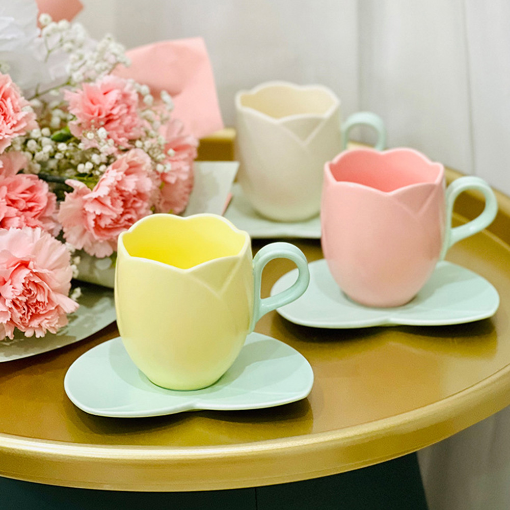 Xícara de Café Tulipa com Pire - Coffee Tea Love avaliação e preço
