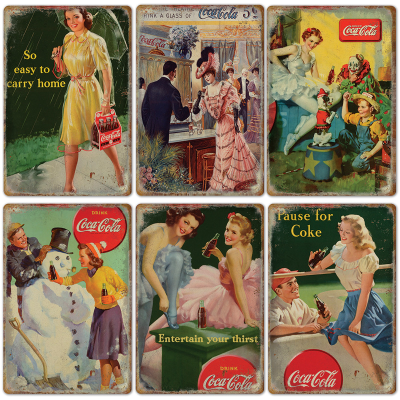 Vintage cola logotipo metal ca - Coffee Tea Poster avaliação e preço