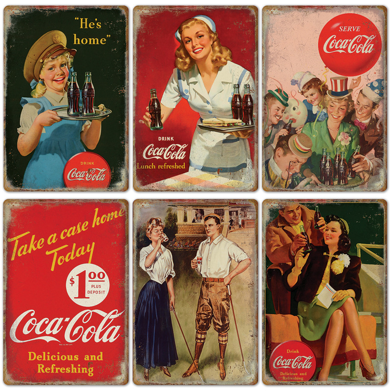 Vintage cola logotipo metal ca - Coffee Tea Poster avaliação e preço