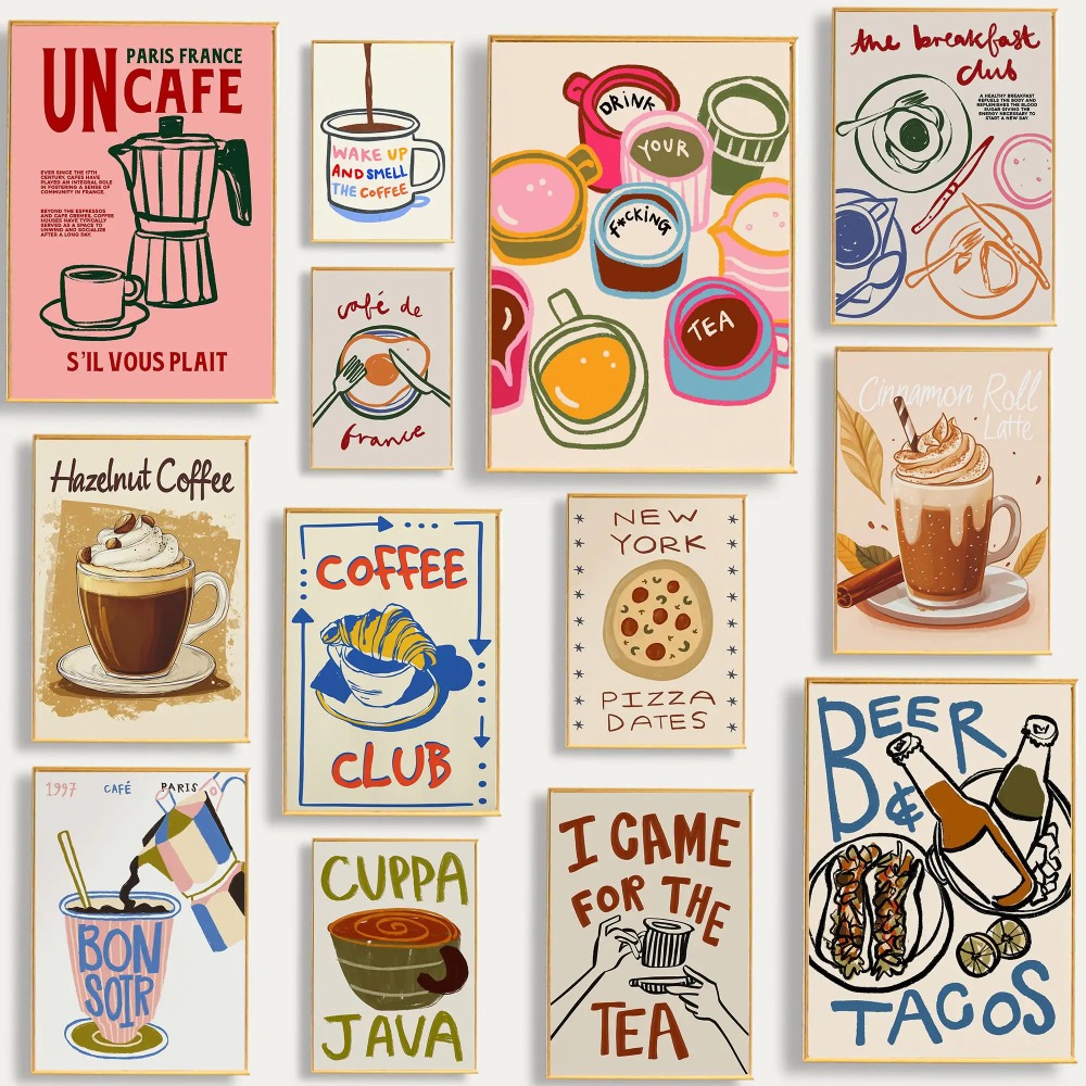 Café da tarde chá croissant co - Coffee Tea Poster avaliação e preço