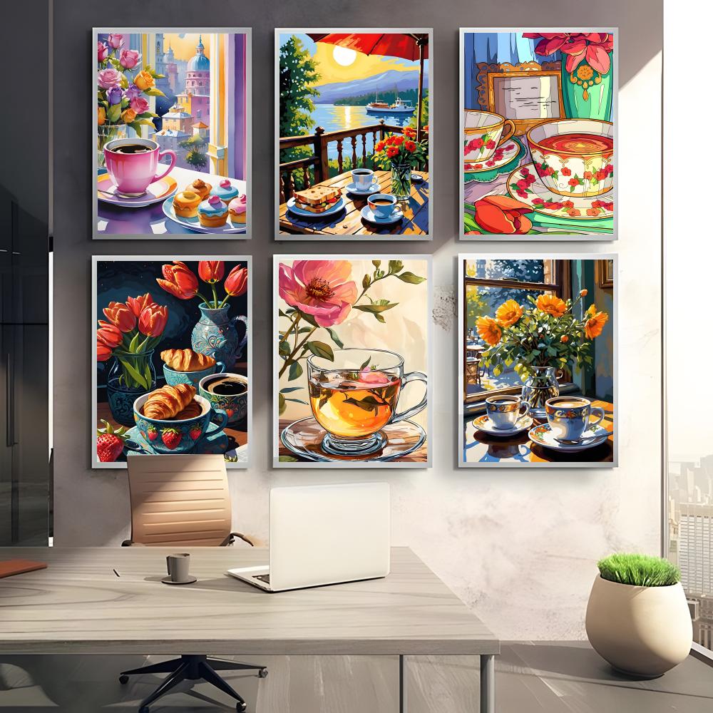 Pôster de arte delicada e acon - Coffee Tea Poster avaliação e preço