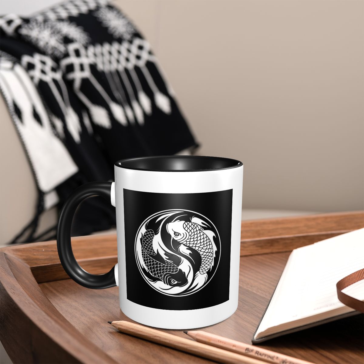 Caneca de peixe yin yang koi p - Coffee Tea Yin Yang avaliação e preço