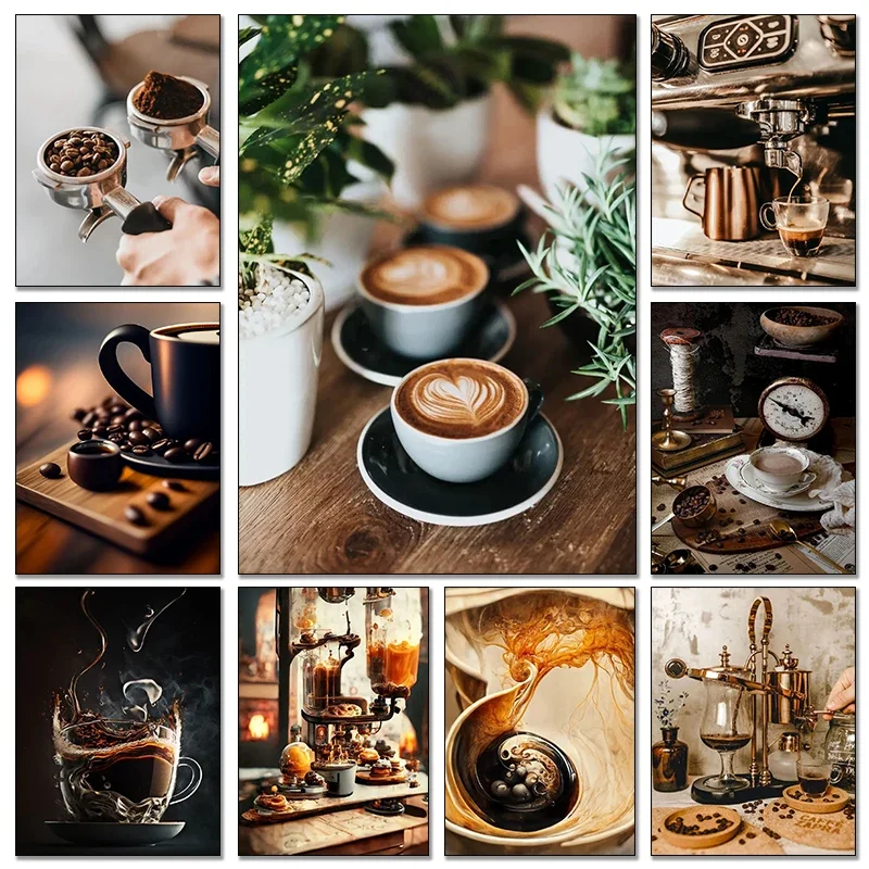 Grânulo de café do vintage mão - Coffee Tea Poster avaliação e preço